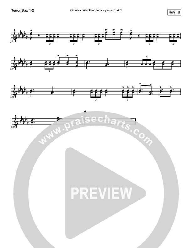 Graves Into Gardens Tenor Sax 1/2 (Shane & Shane/The Worship Initiative)