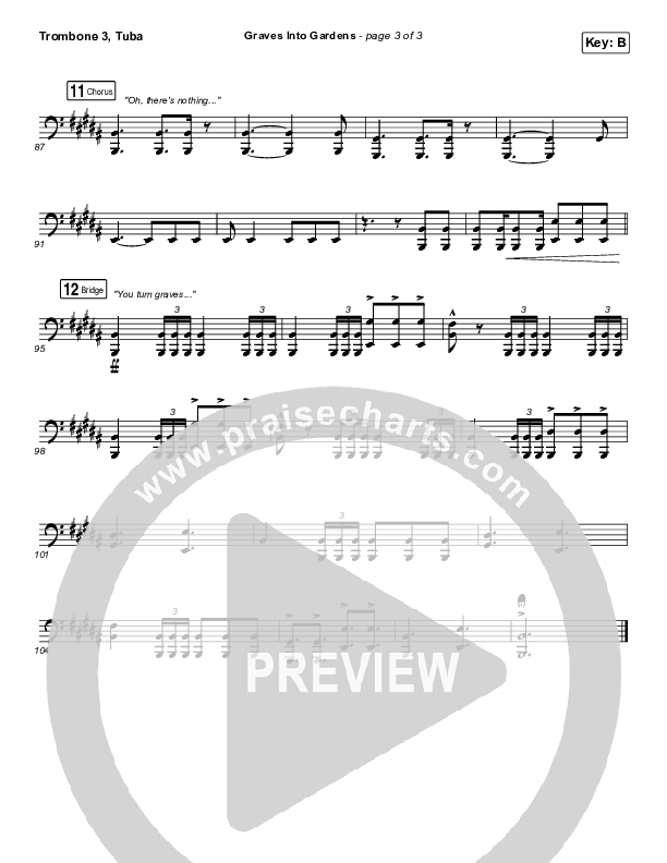 Graves Into Gardens Trombone 3/Tuba (Shane & Shane/The Worship Initiative)