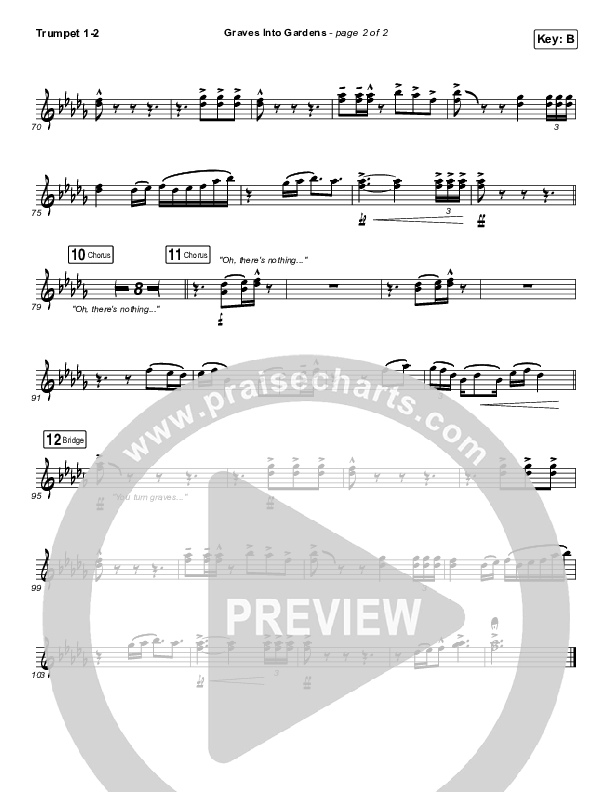 Graves Into Gardens Trumpet 1,2 (Shane & Shane/The Worship Initiative)