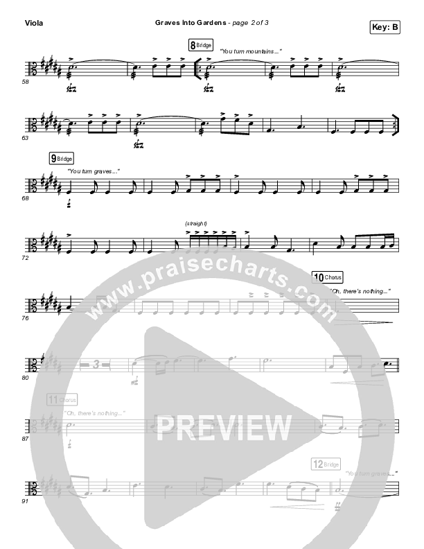 Graves Into Gardens Viola Sheet Music PDF (Shane & Shane/The Worship Initiative) PraiseCharts