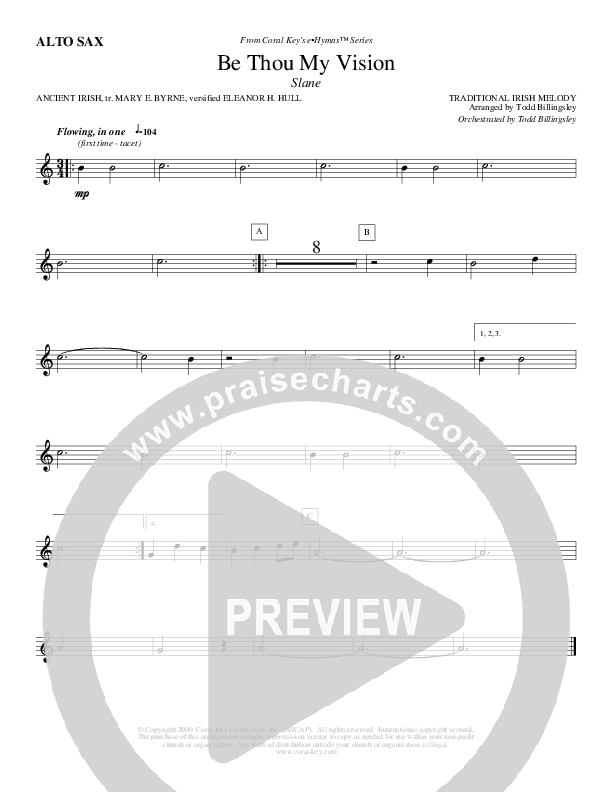 Be Thou My Vision Alto Sax (Todd Billingsley)