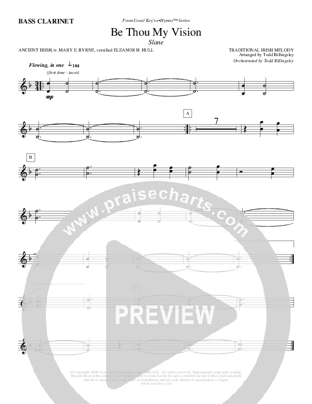 Be Thou My Vision Bass Clarinet (Todd Billingsley)