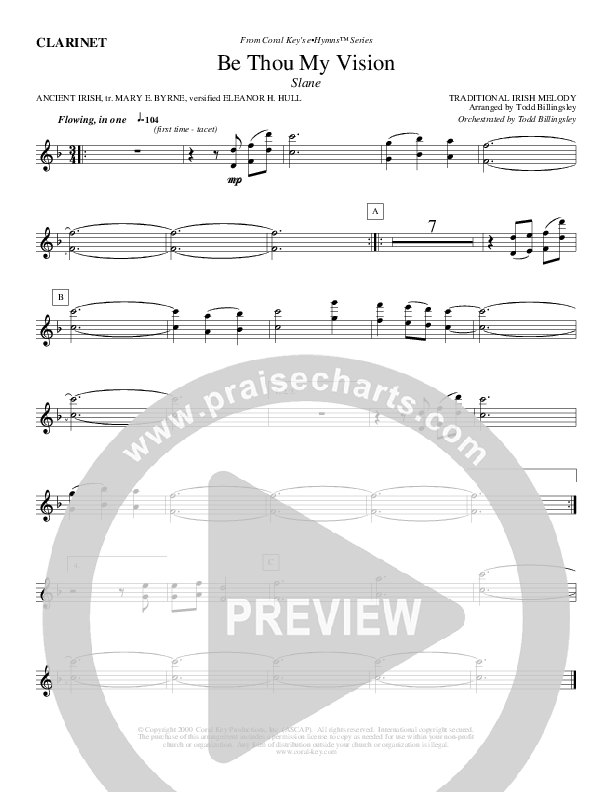 Be Thou My Vision Clarinet (Todd Billingsley)