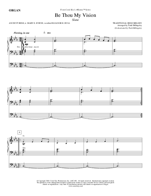 Be Thou My Vision Organ (Todd Billingsley)