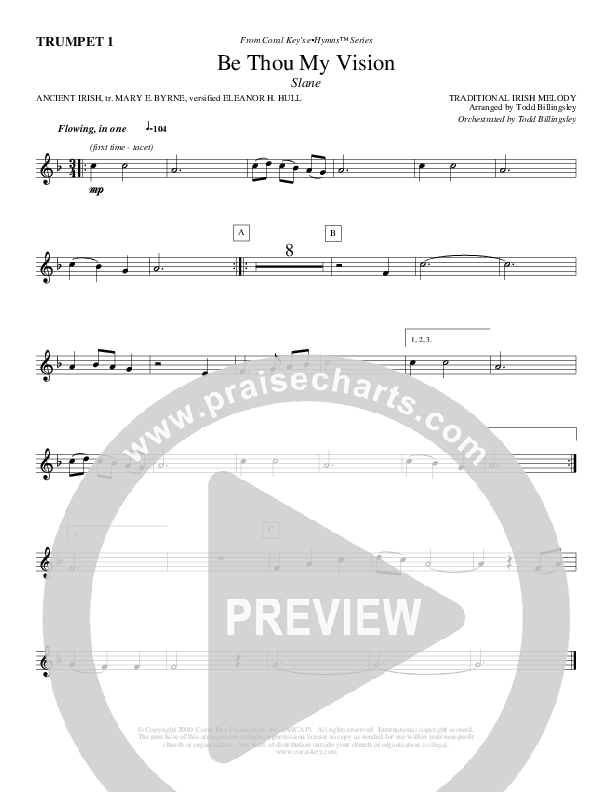 Be Thou My Vision Trumpet 1 (Todd Billingsley)