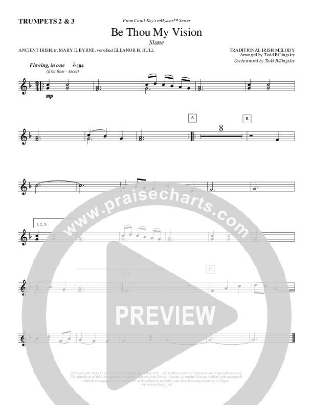 Be Thou My Vision Trumpet 2/3 (Todd Billingsley)