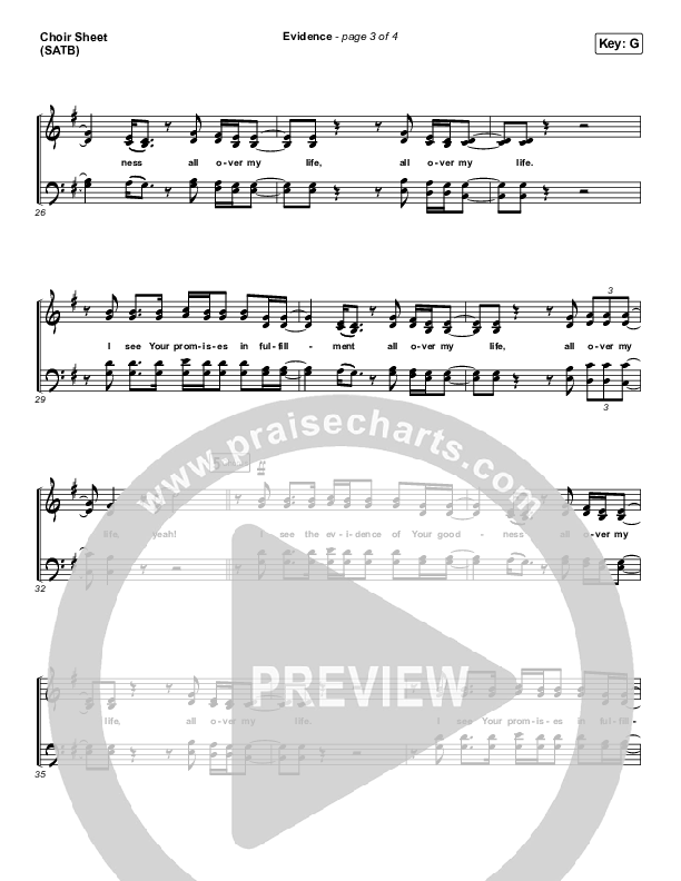 Evidence Choir Sheet (SATB) (Josh Baldwin)