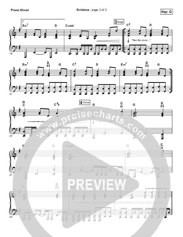 Evidence Piano Sheet (Josh Baldwin)