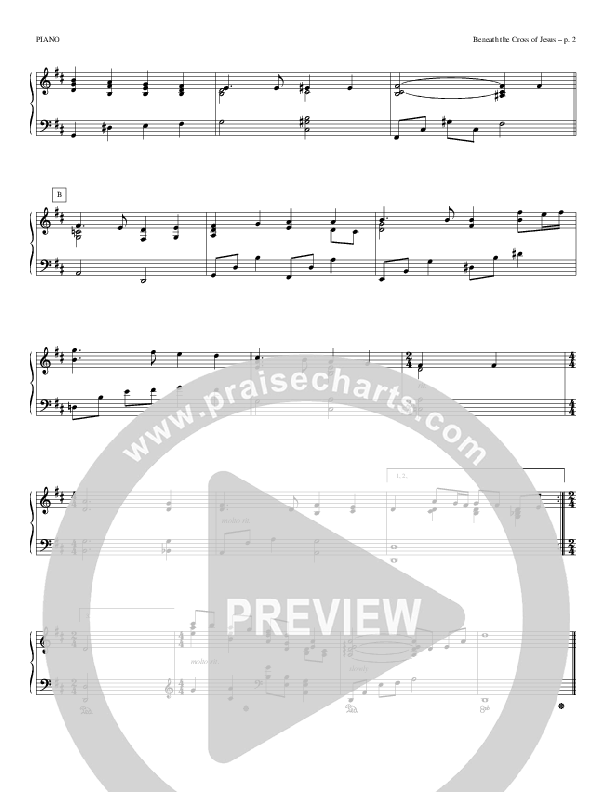 Beneath The Cross Of Jesus Piano Sheet (Todd Billingsley)