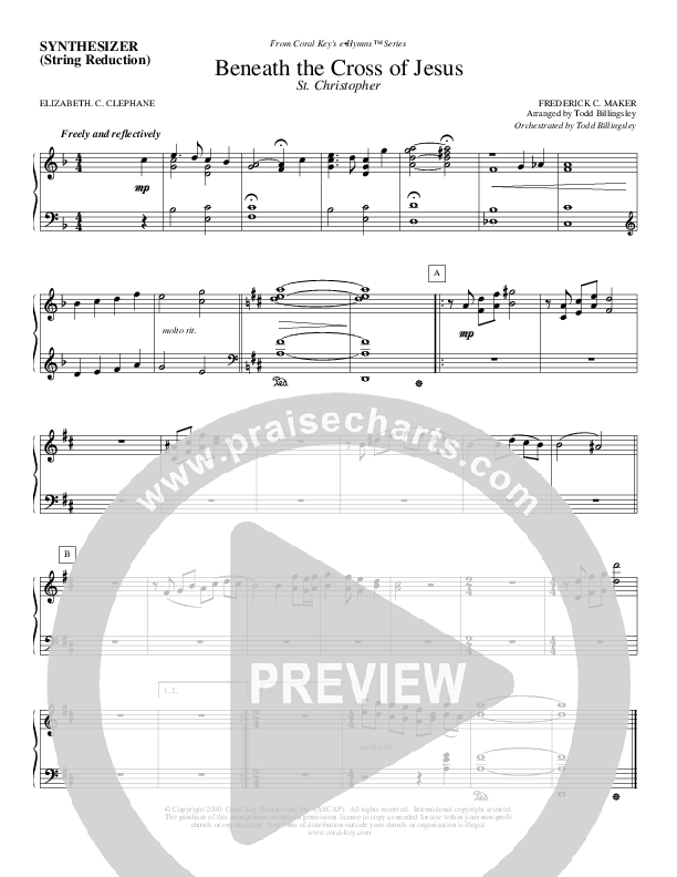 Beneath The Cross Of Jesus Synth Strings (Todd Billingsley)