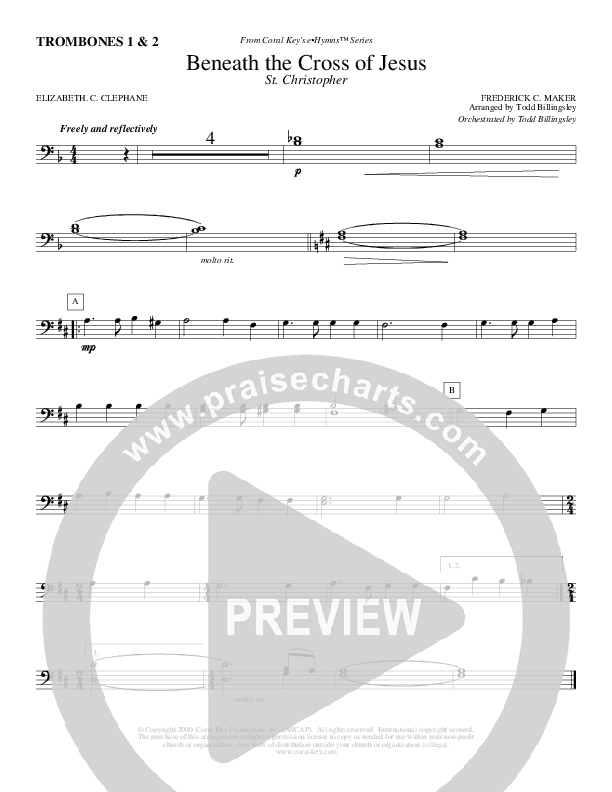 Beneath The Cross Of Jesus Trombone 1/2 (Todd Billingsley)