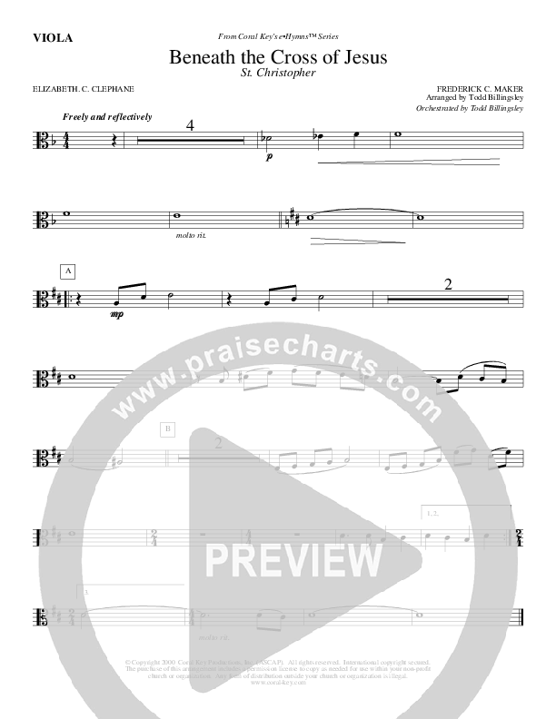 Beneath The Cross Of Jesus Viola (Todd Billingsley)