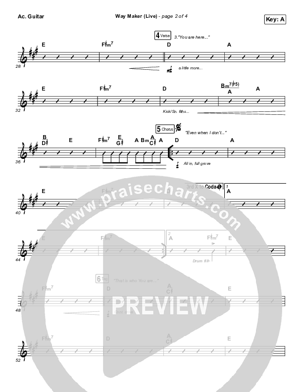 Way Maker (Live) Acoustic Guitar (Sounds Of Unity / Darlene Zschech / William McDowell / REVERE)