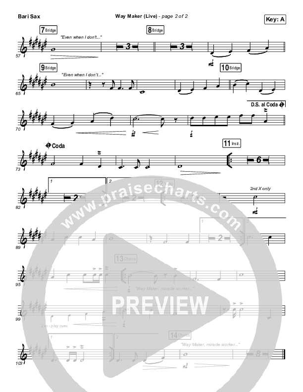 Way Maker (Live) Bari Sax (Sounds Of Unity / Darlene Zschech / William McDowell / REVERE)