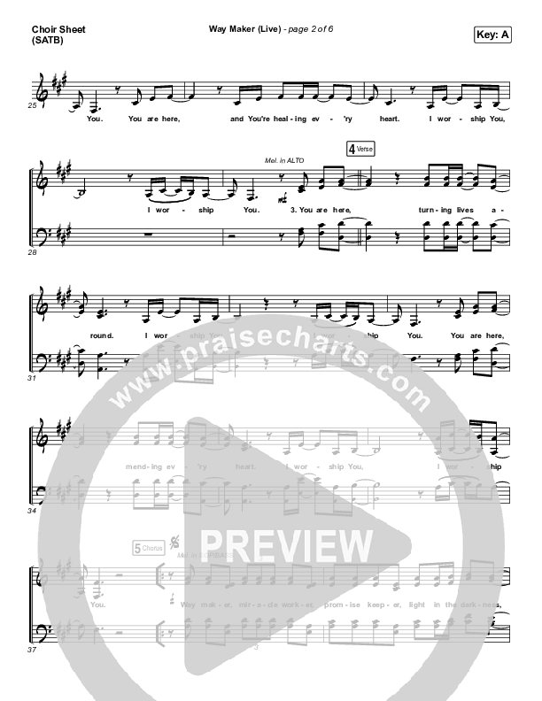 Way Maker (Live) Choir Sheet (SATB) (Sounds Of Unity / Darlene Zschech / William McDowell / REVERE)