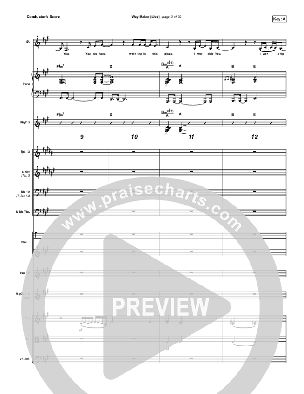 Way Maker (Live) Conductor's Score (Sounds Of Unity / Darlene Zschech / William McDowell / REVERE)