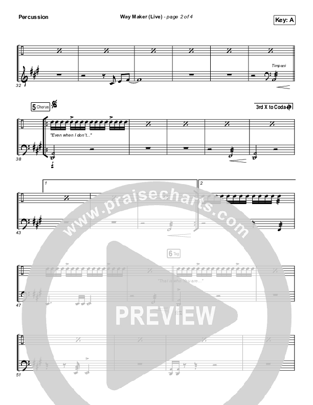 Way Maker (Live) Percussion (Sounds Of Unity / Darlene Zschech / William McDowell / REVERE)