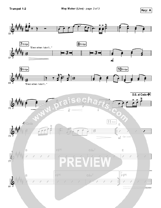 Way Maker (Live) Trumpet 1,2 (Sounds Of Unity / Darlene Zschech / William McDowell / REVERE)