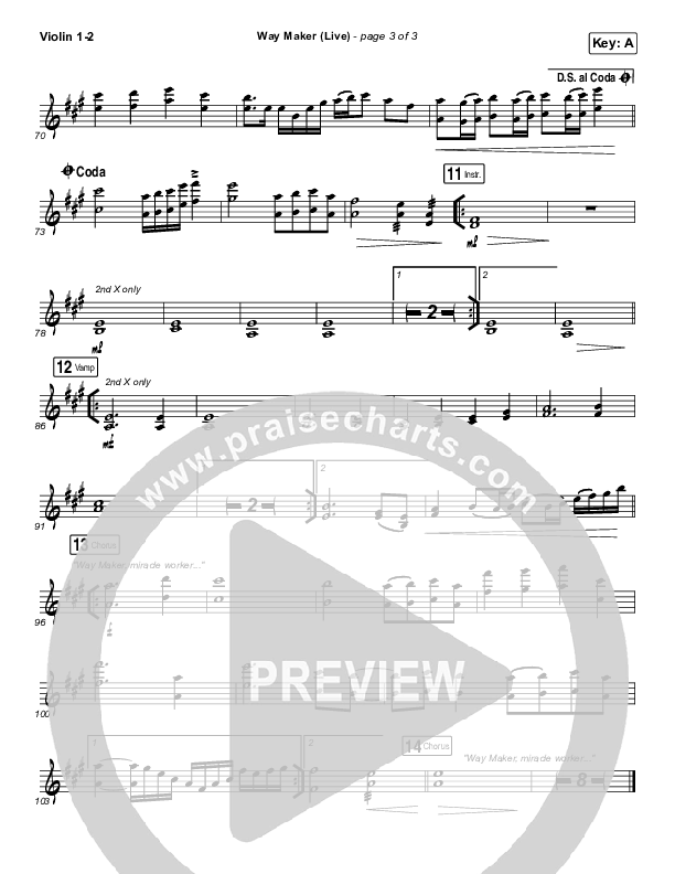 Way Maker (Live) Percussion Sheet Music PDF (Michael W. Smith) -  PraiseCharts