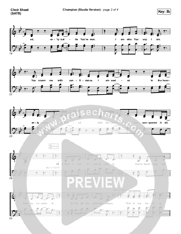 Champion (Studio) Choir Sheet (SATB) (Dante Bowe)