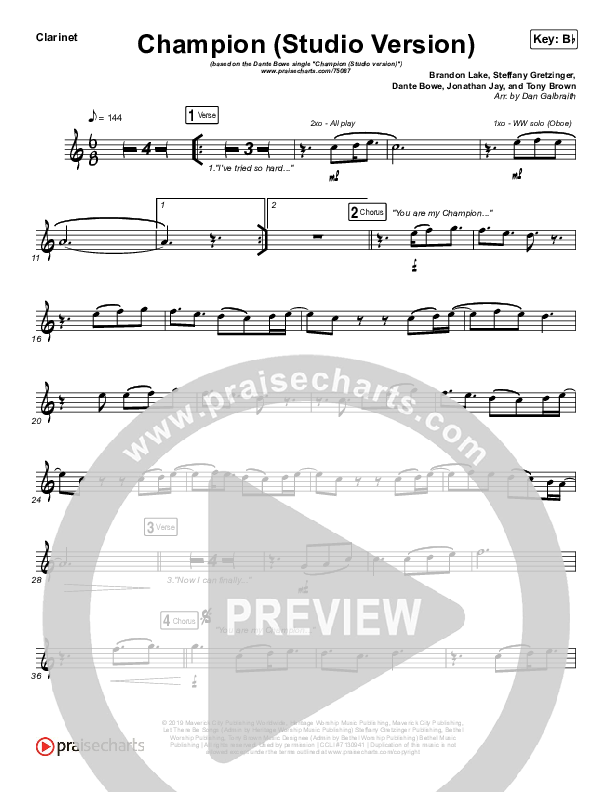 Champion (Studio) Clarinet (Dante Bowe)