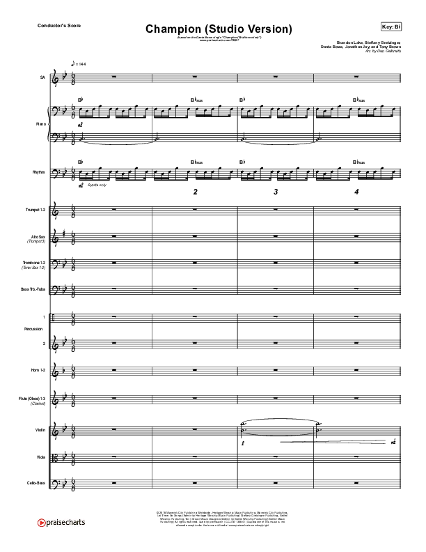 Champion (Studio) Conductor's Score (Dante Bowe)