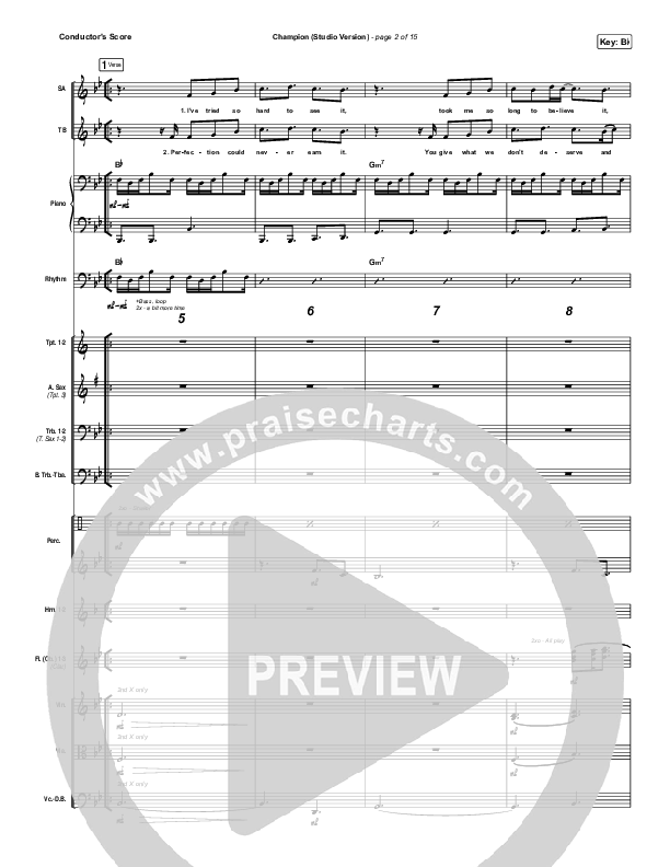 Champion (Studio) Conductor's Score (Dante Bowe)