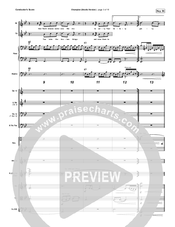 Champion (Studio) Conductor's Score (Dante Bowe)