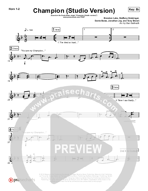 Champion (Studio) French Horn 1/2 (Dante Bowe)