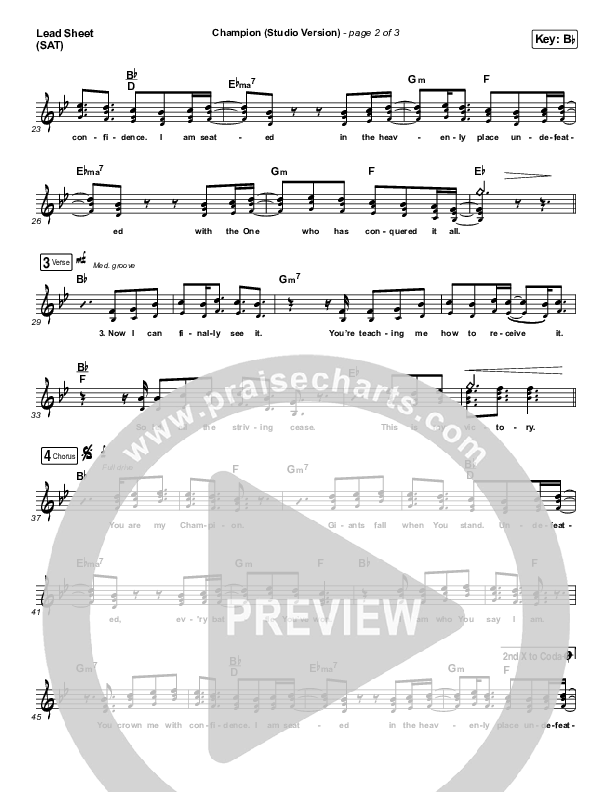 Champion (Studio) Lead Sheet (SAT) (Dante Bowe)