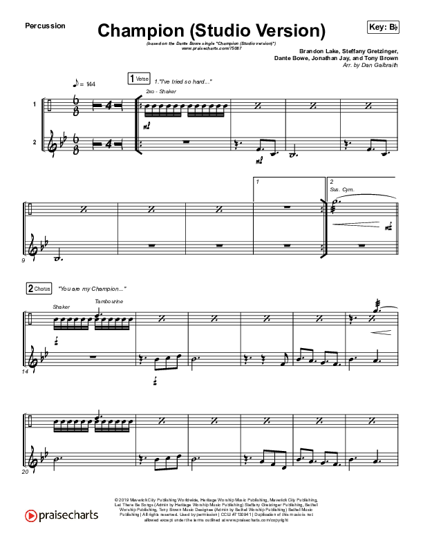 Champion (Studio) Percussion (Dante Bowe)