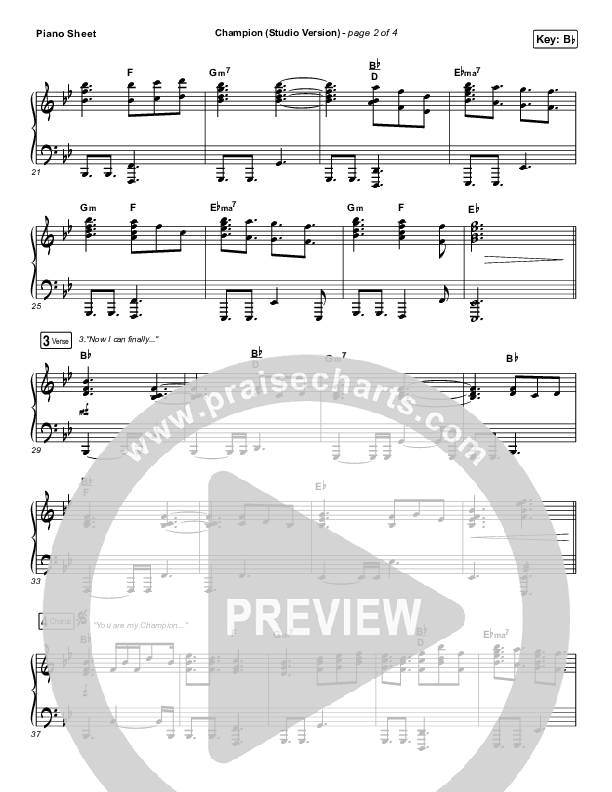 Champion (Studio) Piano Sheet (Dante Bowe)