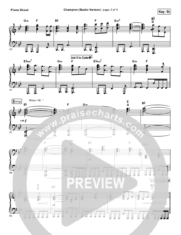 Champion (Studio) Piano Sheet (Dante Bowe)