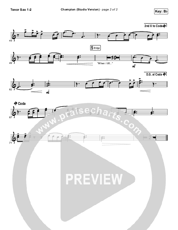 Champion (Studio) Tenor Sax 1/2 (Dante Bowe)