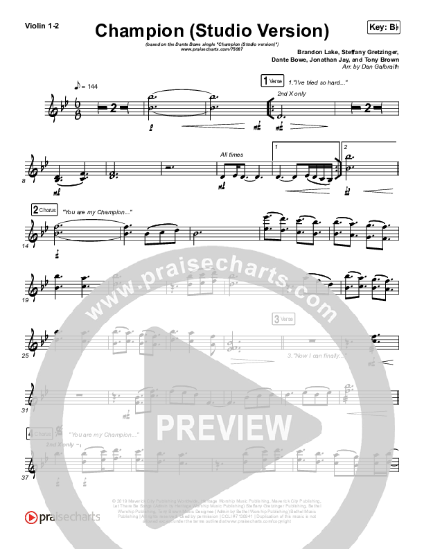 Champion (Studio) Violin 1/2 (Dante Bowe)