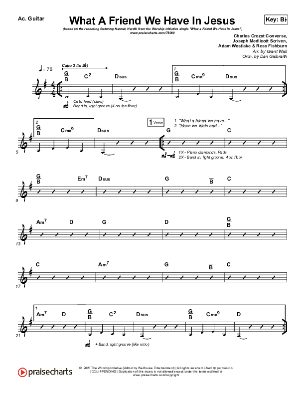 What A Friend We Have In Jesus Acoustic Guitar (Shane & Shane/The Worship Initiative / Hannah Hardin)