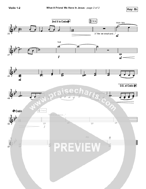 What A Friend We Have In Jesus Violin 1/2 (Shane & Shane/The Worship Initiative / Hannah Hardin)