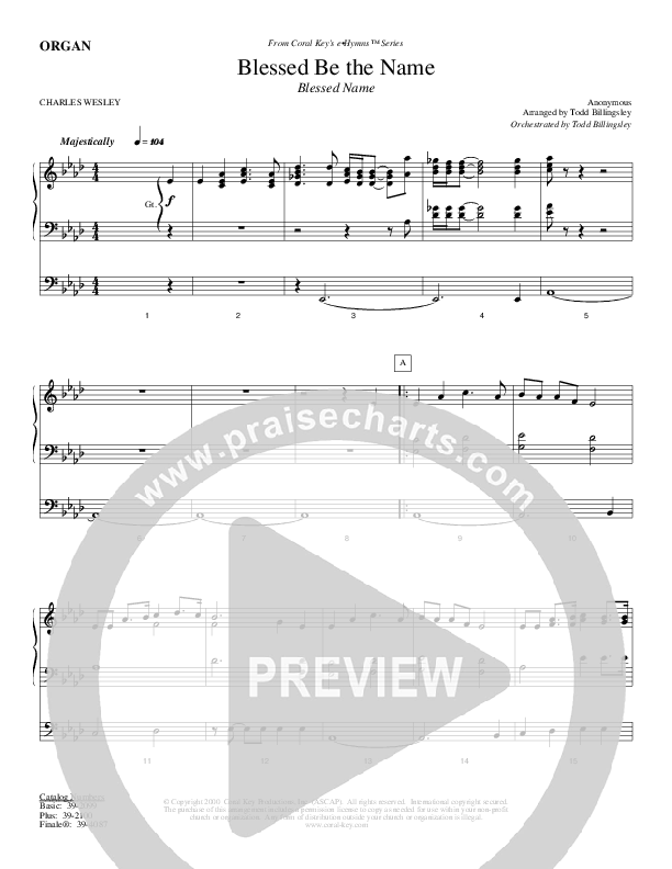 Blessed Be The Name Organ (Todd Billingsley)