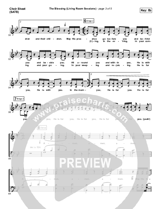 The Blessing (Living Room Sessions) Choir Vocals (SATB) (Elevation Worship / Chris Brown / Tiffany Hammer)