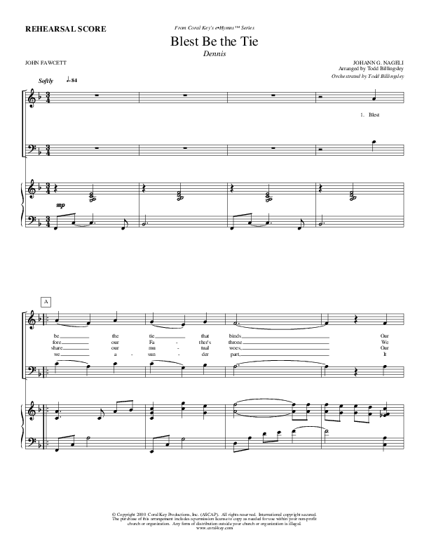 Blest Be The Tie Orchestration (Todd Billingsley)