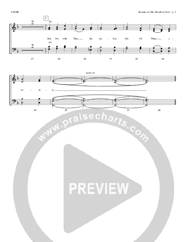 Breathe On Me Breath Of God Choir Sheet (Todd Billingsley)