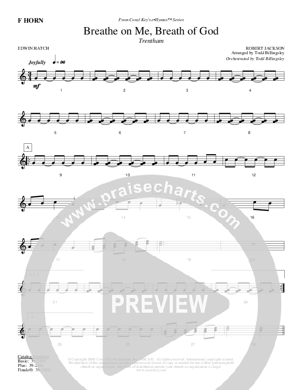 Breathe On Me Breath Of God French Horn (Todd Billingsley)