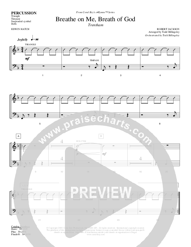 Breathe On Me Breath Of God Percussion (Todd Billingsley)