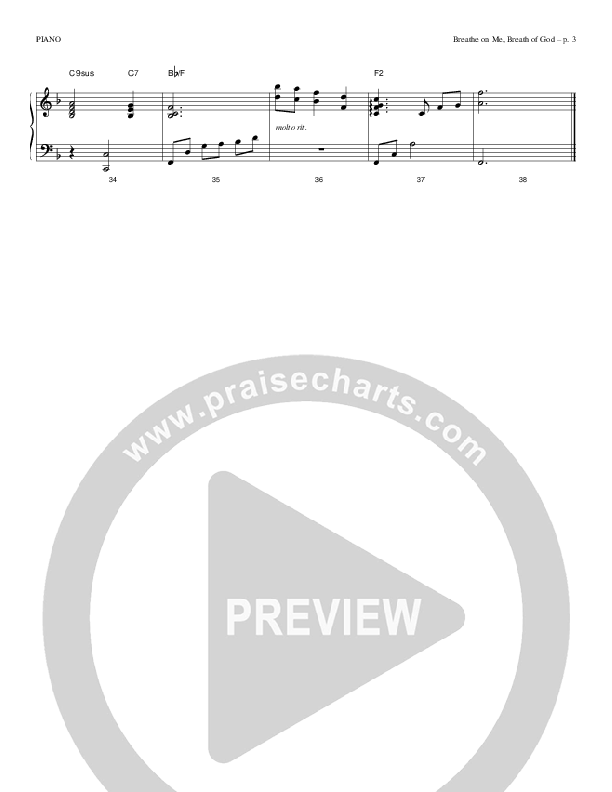 Breathe On Me Breath Of God Piano Sheet (Todd Billingsley)