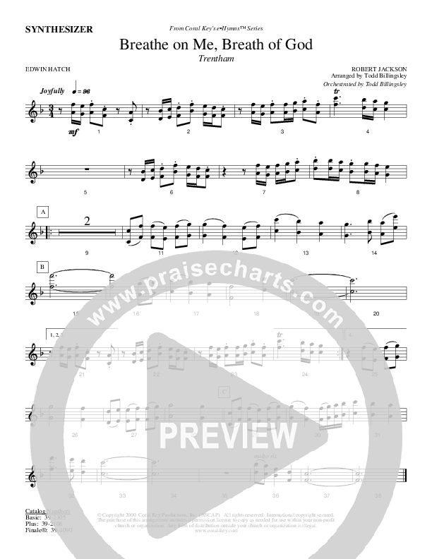 Breathe On Me Breath Of God Synth (Todd Billingsley)