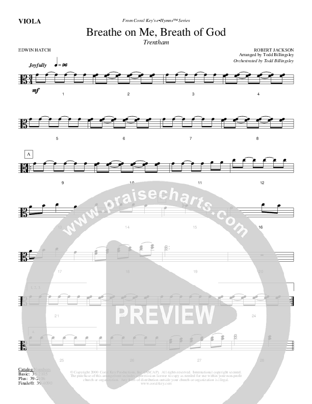 Breathe On Me Breath Of God Viola (Todd Billingsley)