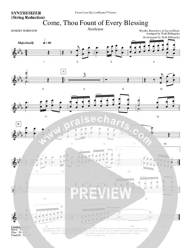 Come Thou Fount Of Every Blessing Synth Strings (Todd Billingsley)