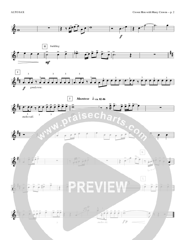 Crown Him With Many Crowns Alto Sax (Todd Billingsley)