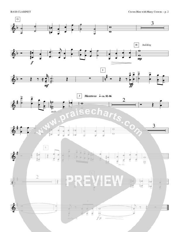 Crown Him With Many Crowns Bass Clarinet (Todd Billingsley)