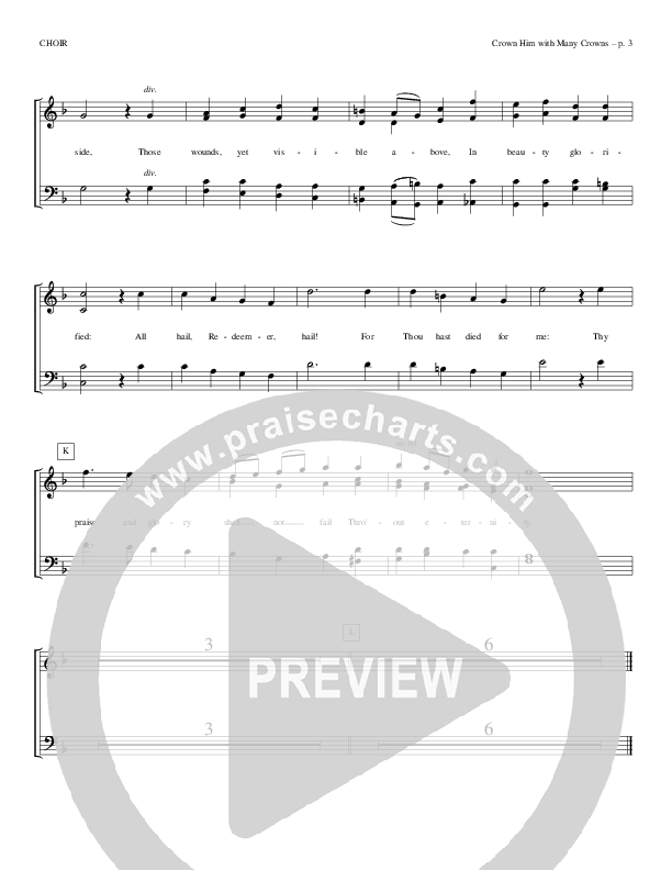 Crown Him With Many Crowns Choir Sheet (Todd Billingsley)